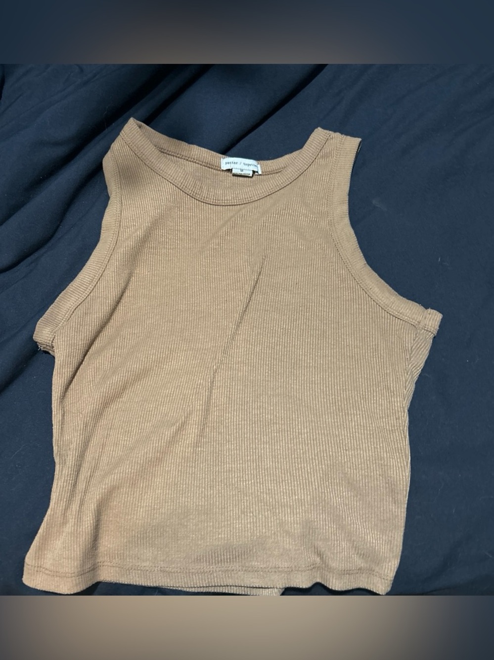 Sleeveless Ribbed Tank Top in Light Brown by better together